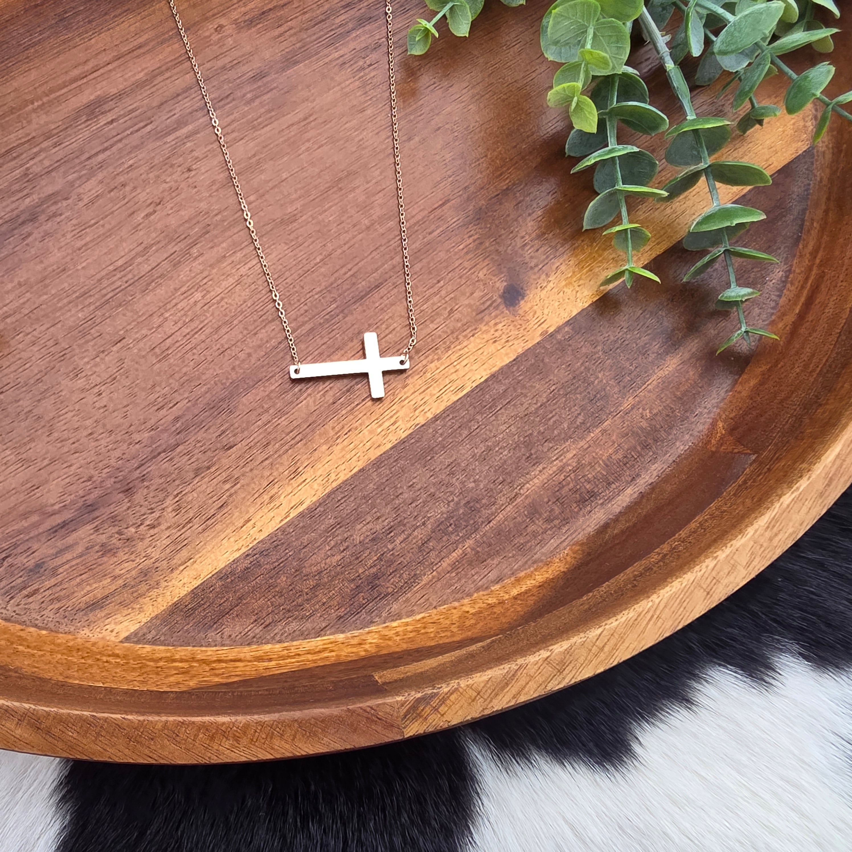 Horizontal Cross Necklace