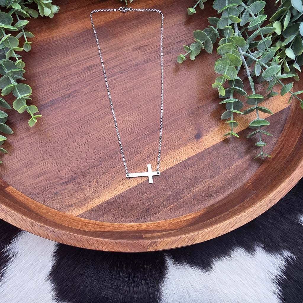 Horizontal Cross Necklace