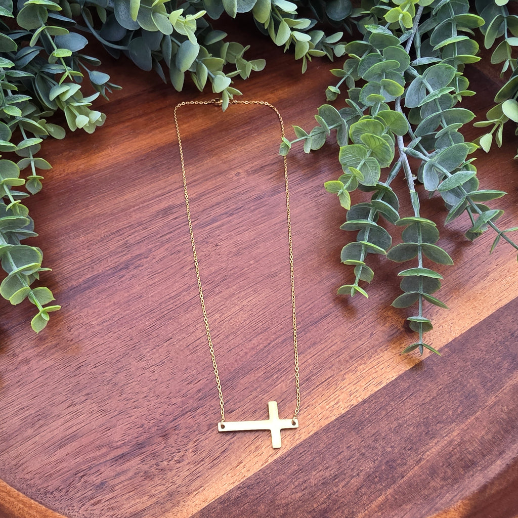 Horizontal Cross Necklace