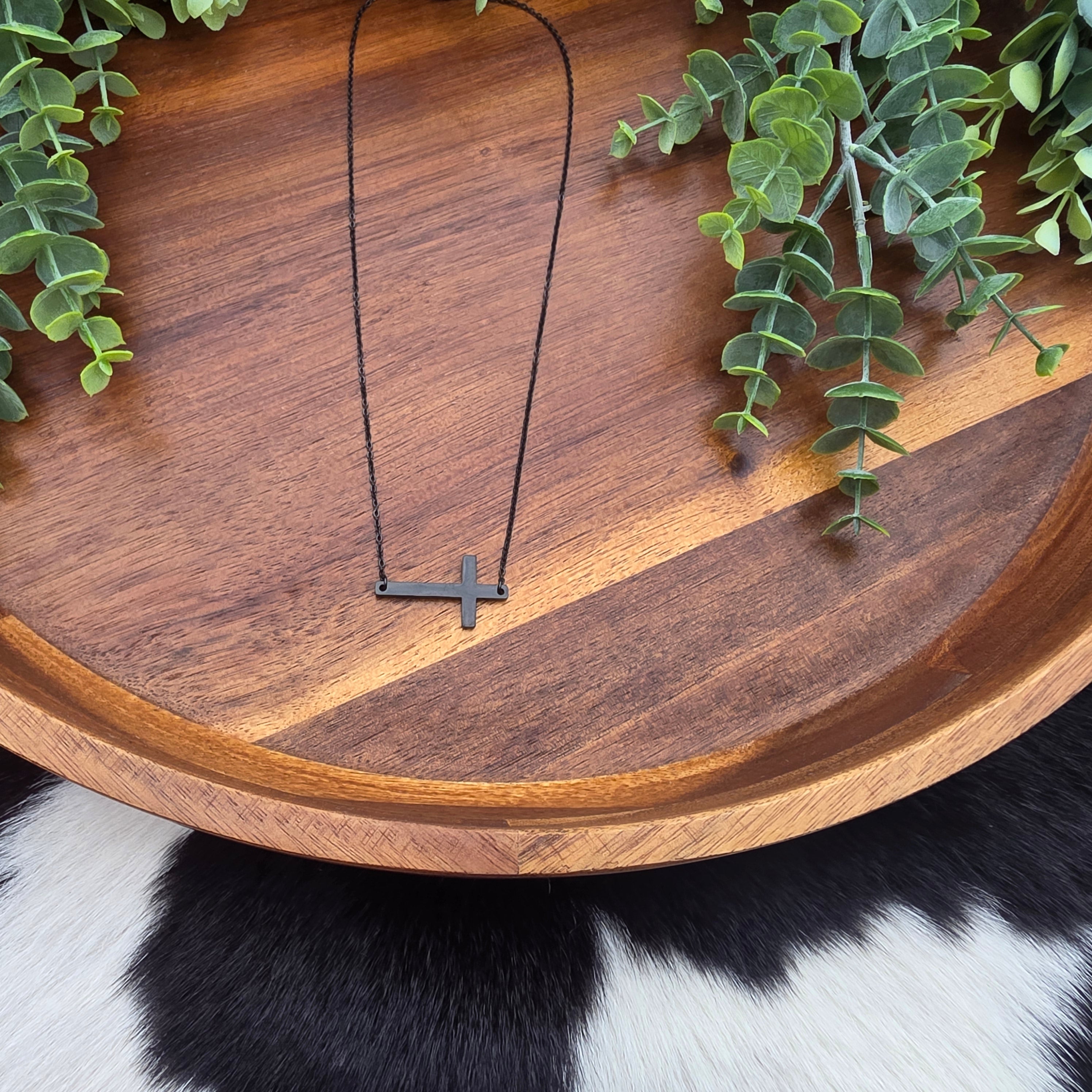 Horizontal Cross Necklace