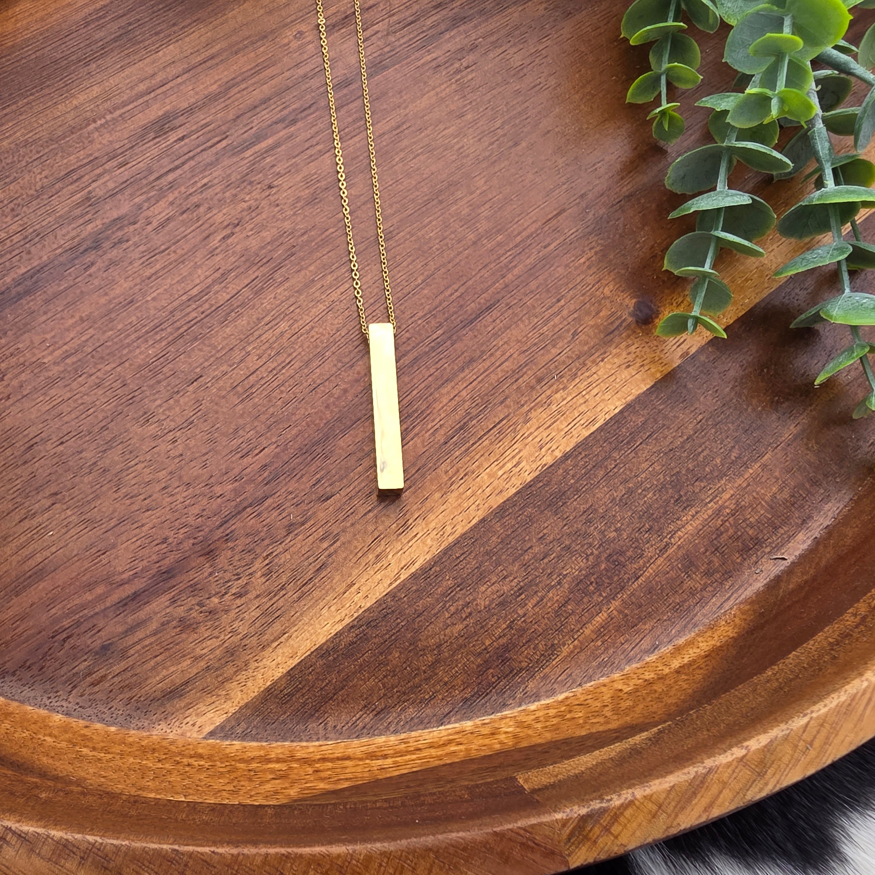 Large 4-Sided Vertical Bar Necklace