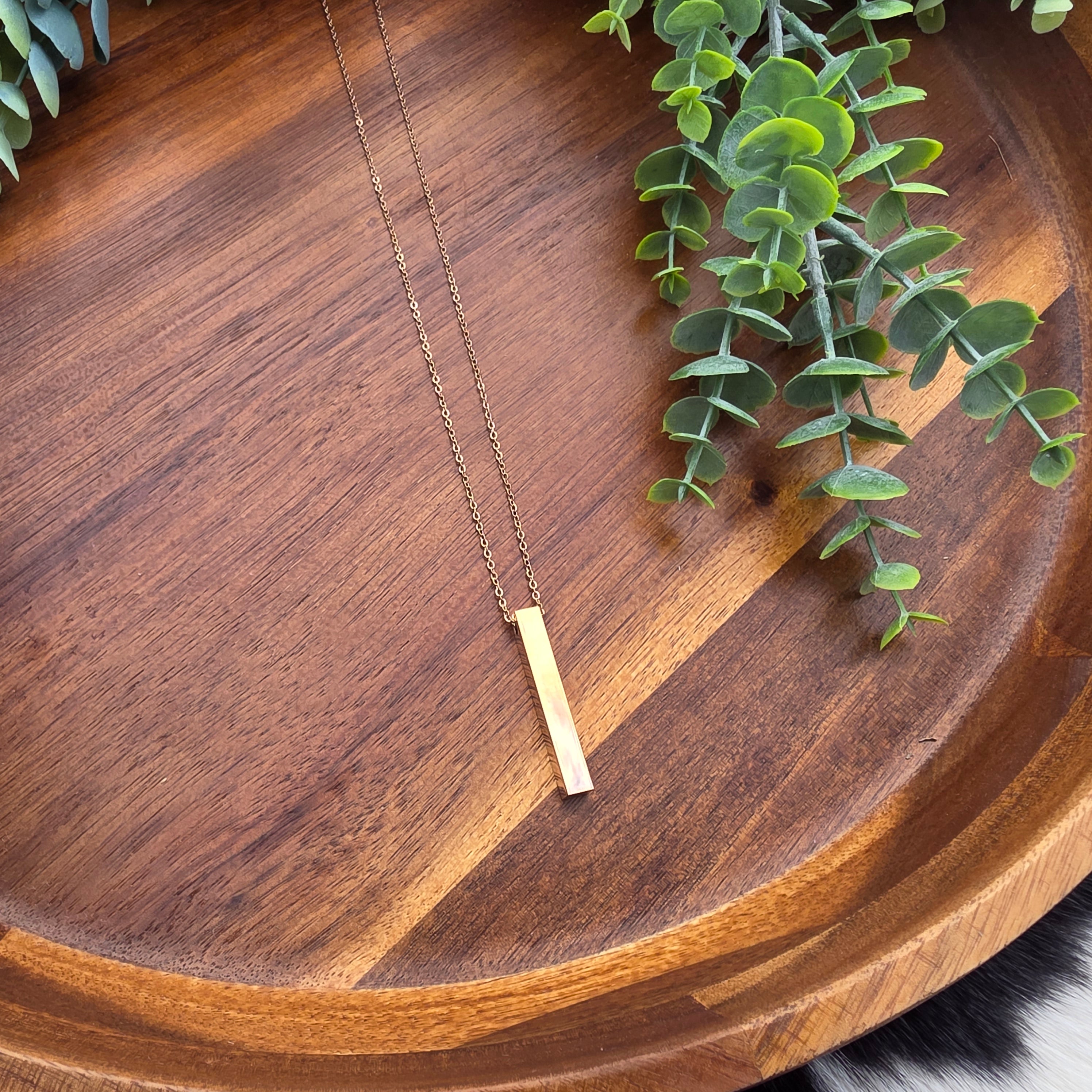 Large 4-Sided Vertical Bar Necklace