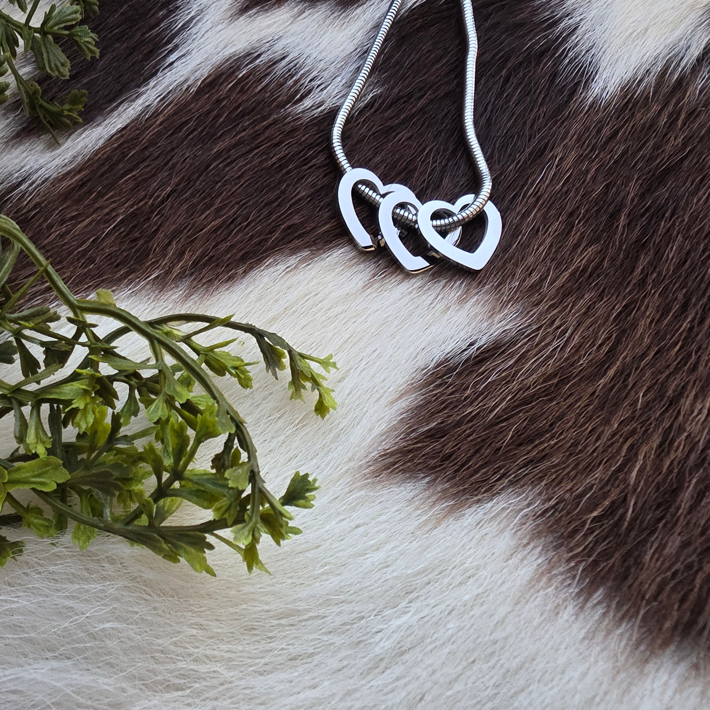 Open Heart Trio Necklace