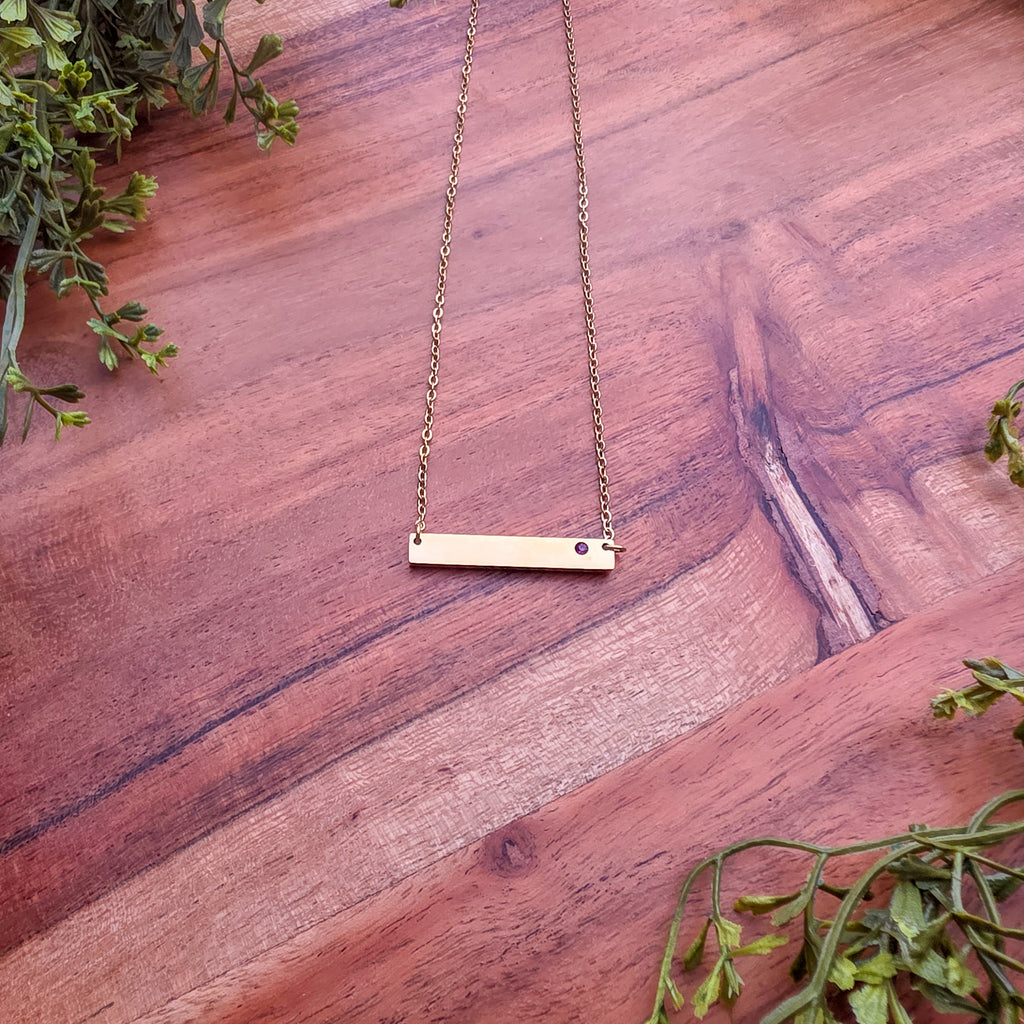 Birthstone Bar Necklace
