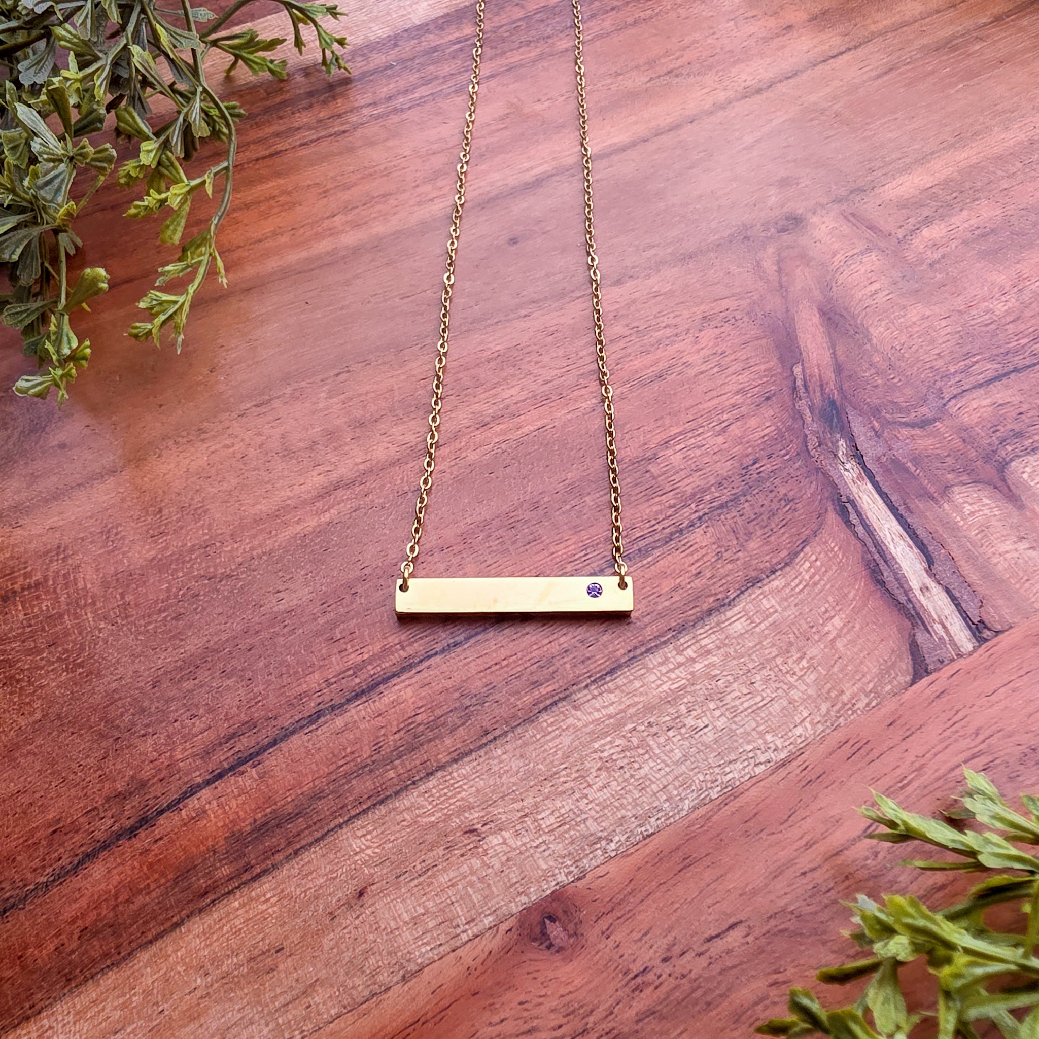 Birthstone Bar Necklace