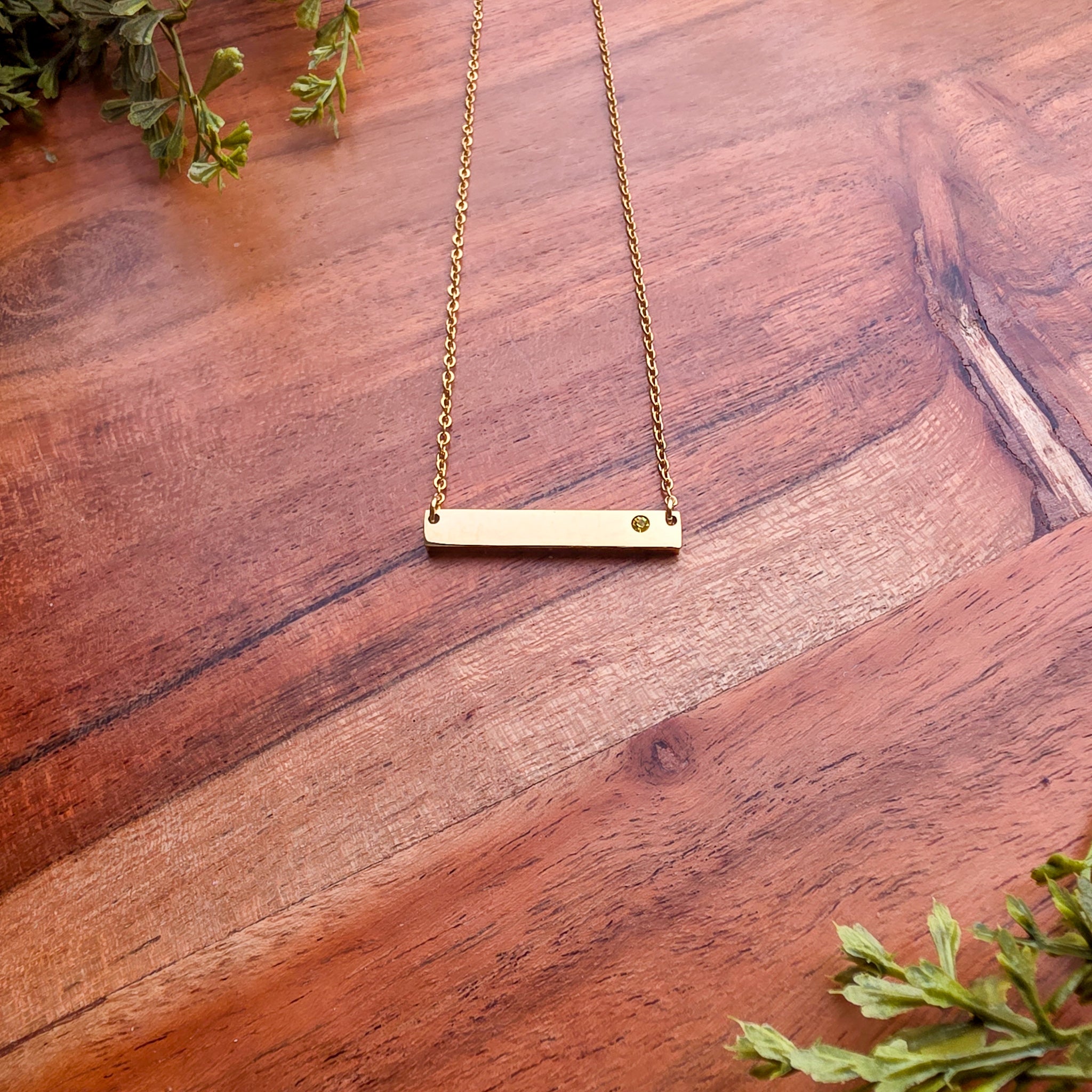 Birthstone Bar Necklace
