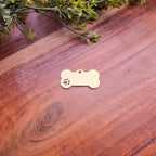 Bone Pet Tag with Paw Cutout