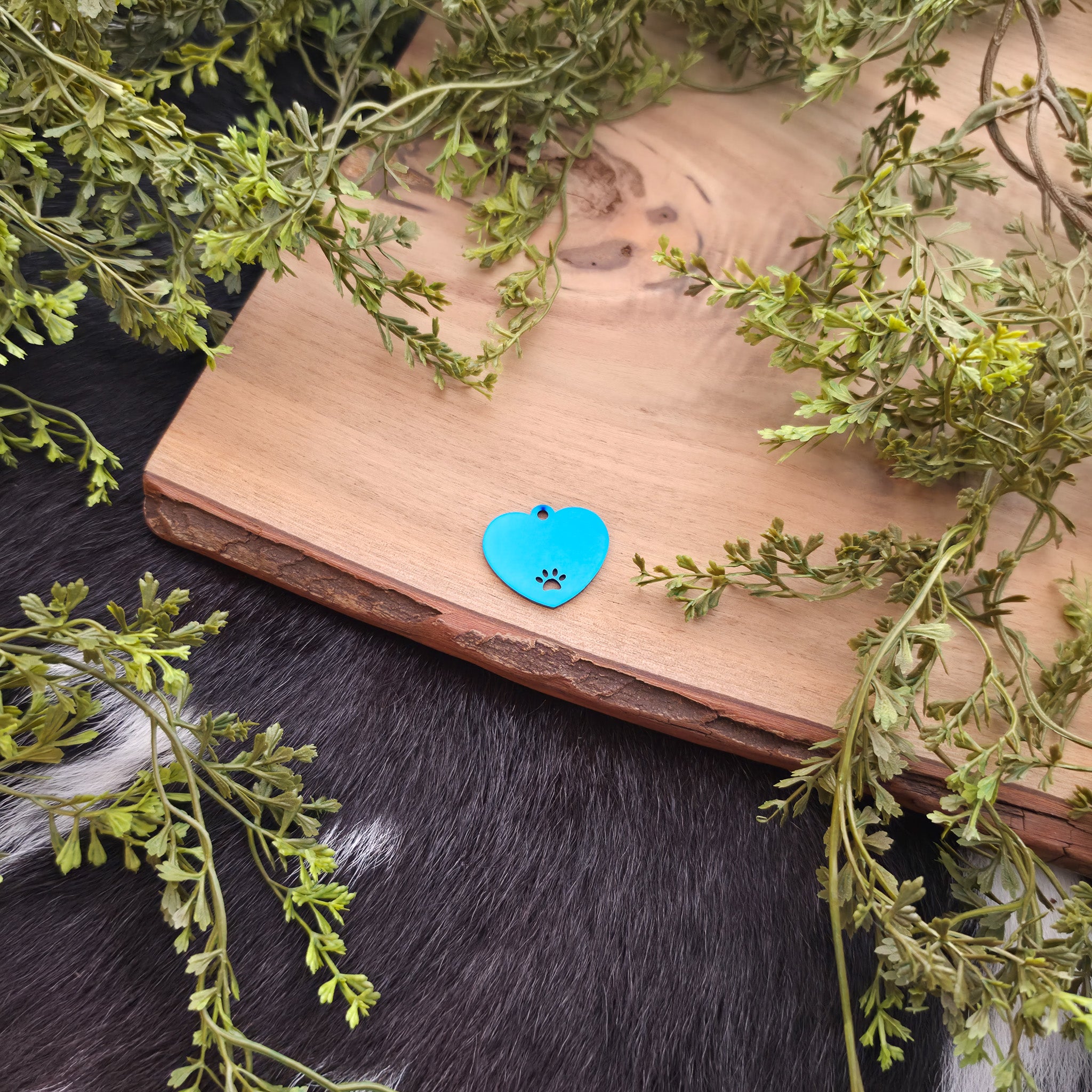 Heart Pet Tag with Paw Cutout