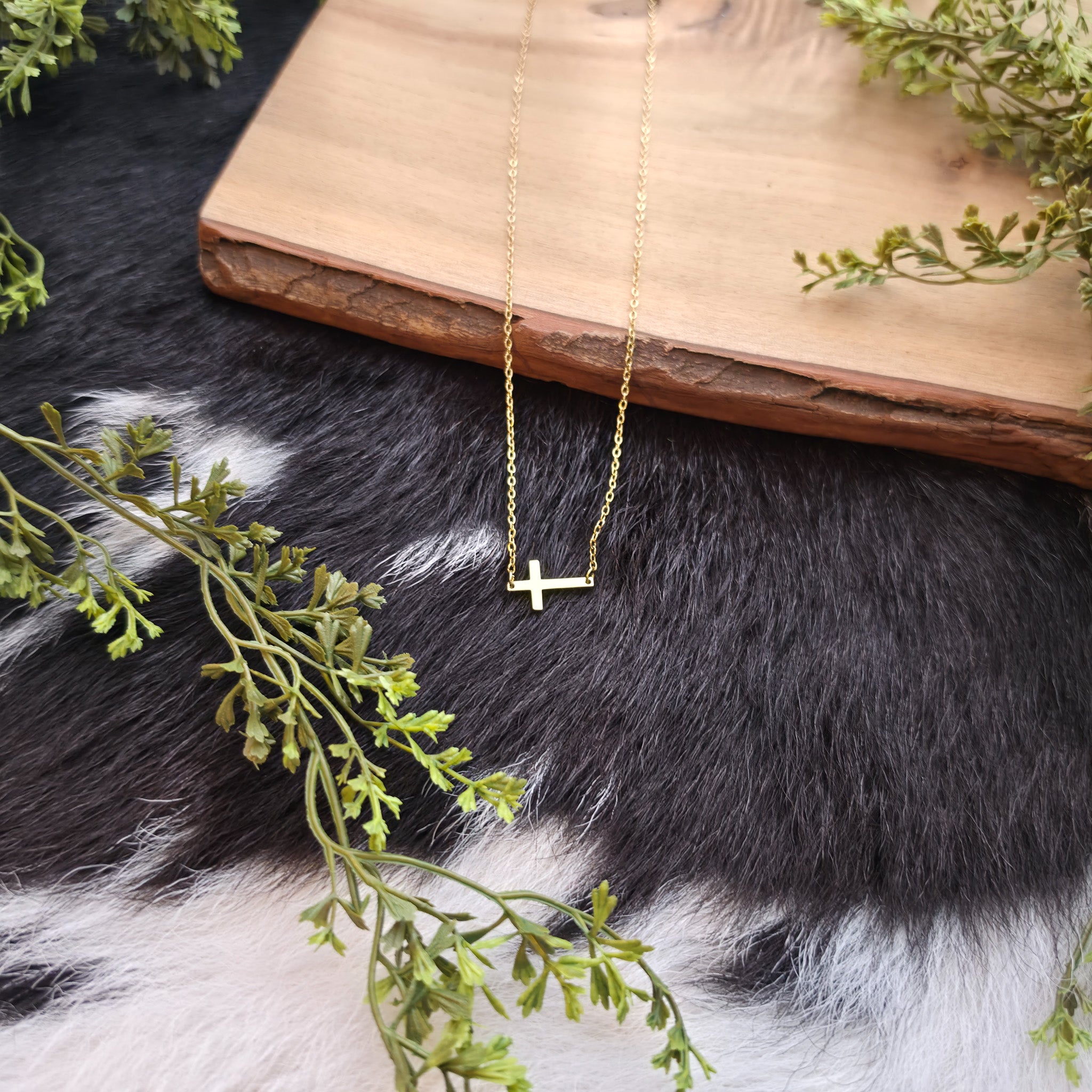 Horizontal Cross Necklace