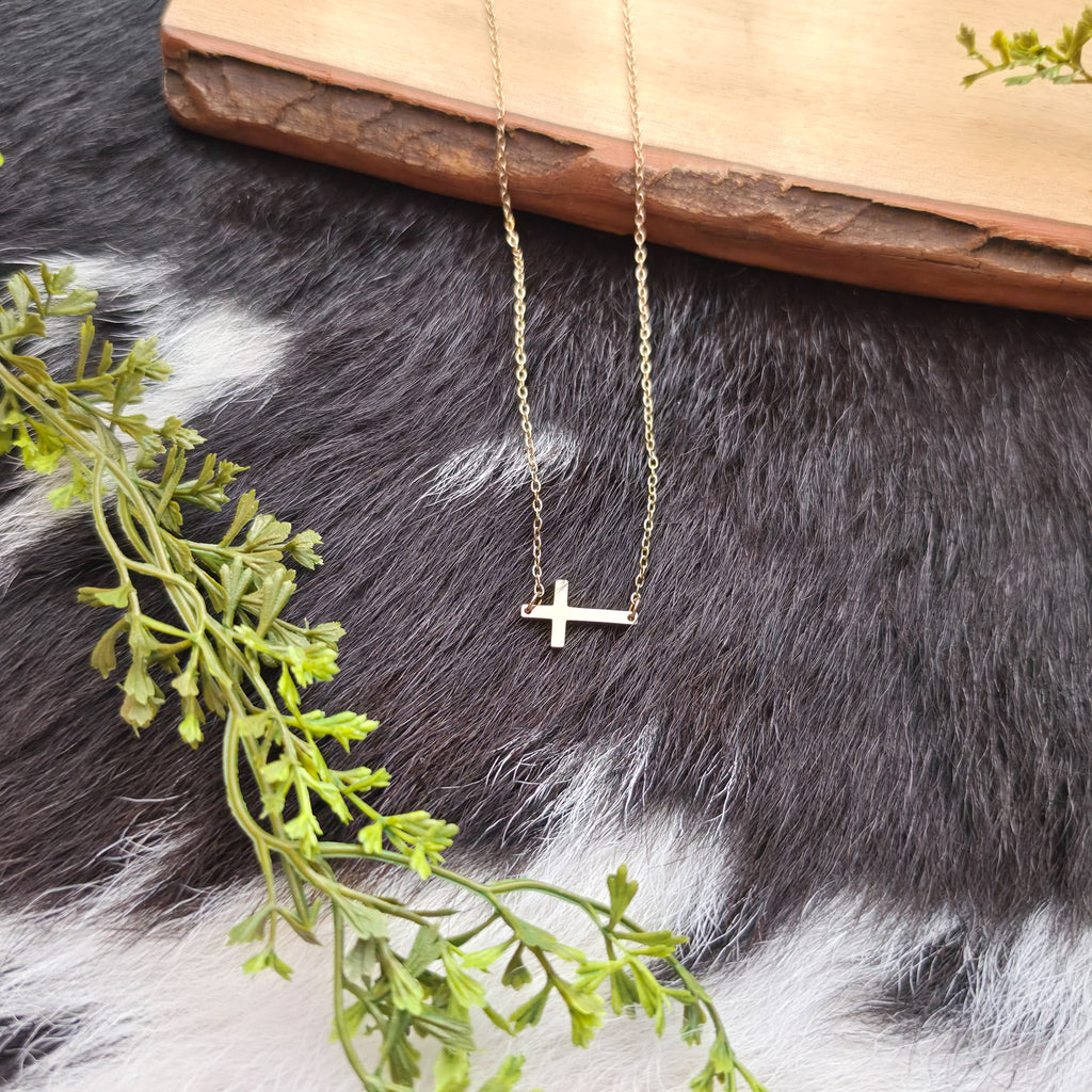 Horizontal Cross Necklace