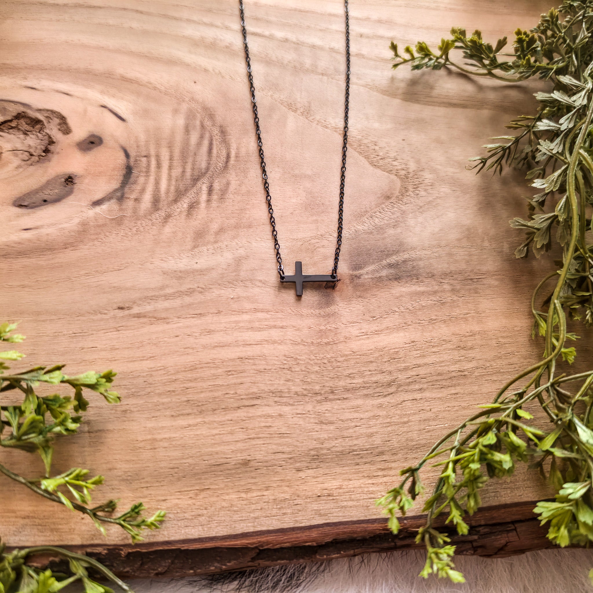 Horizontal Cross Necklace