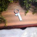 Rectangle Keychain with Heart Charm