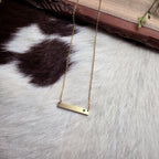 Engraved Birthstone Bar Necklace