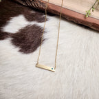 Engraved Birthstone Bar Necklace