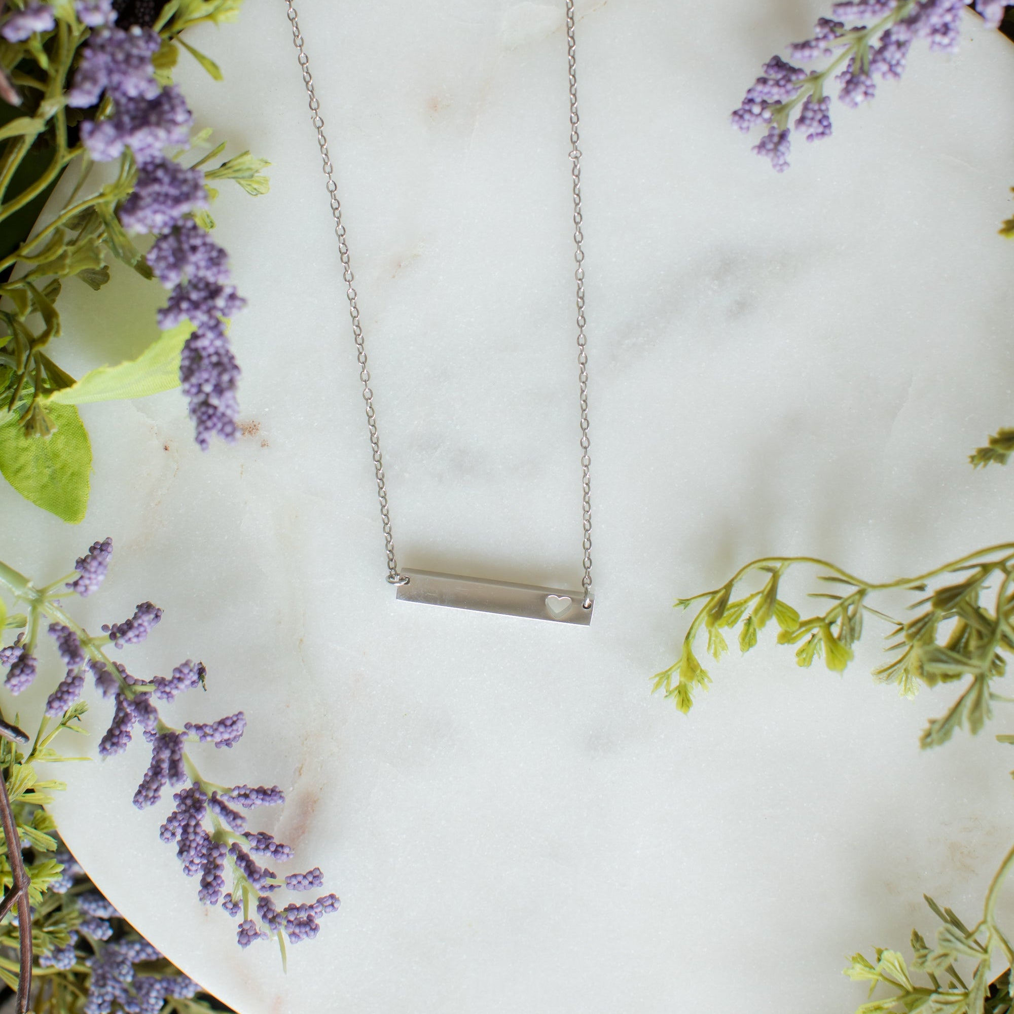 Heart Cutout Bar Necklace