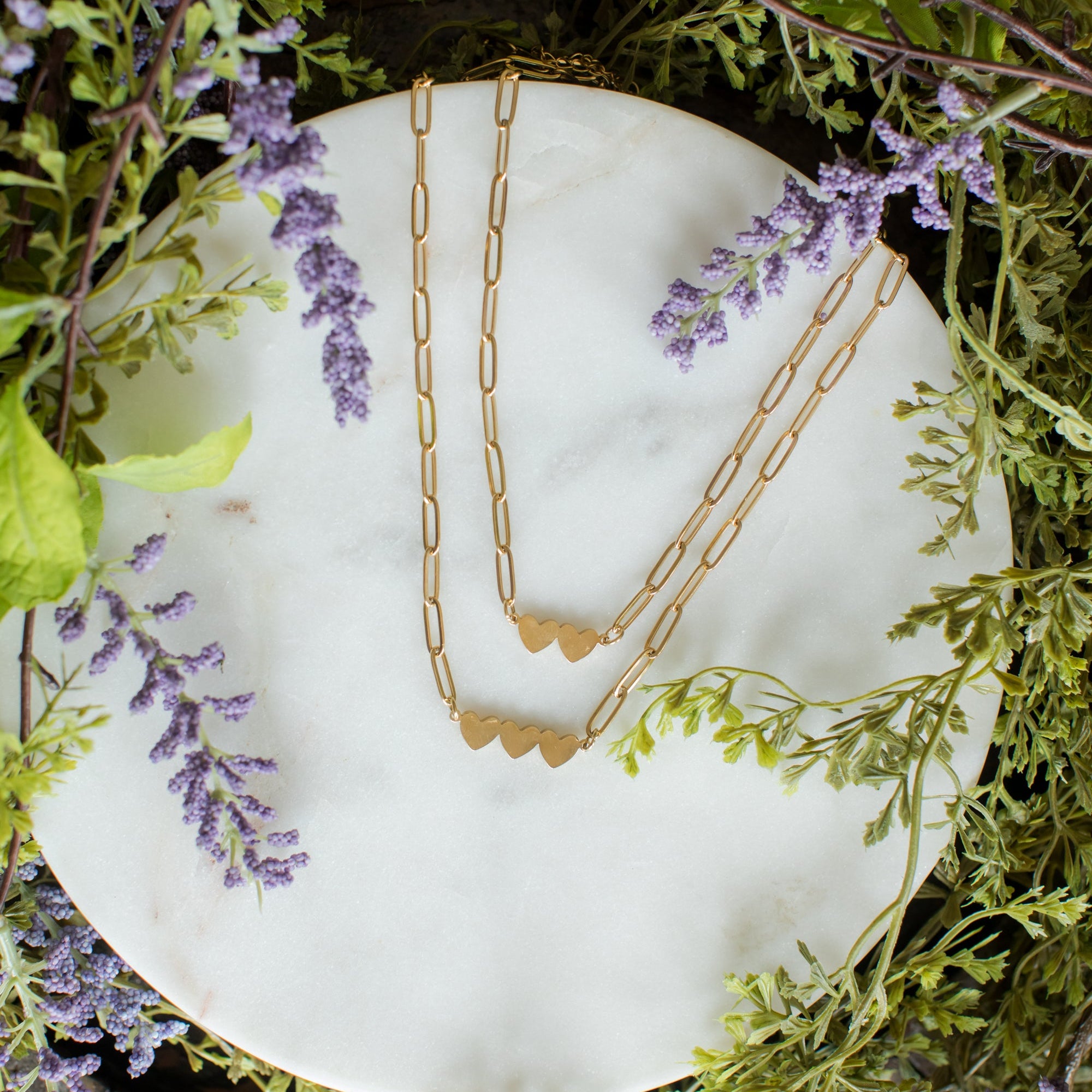 Double Heart Paperclip Necklace