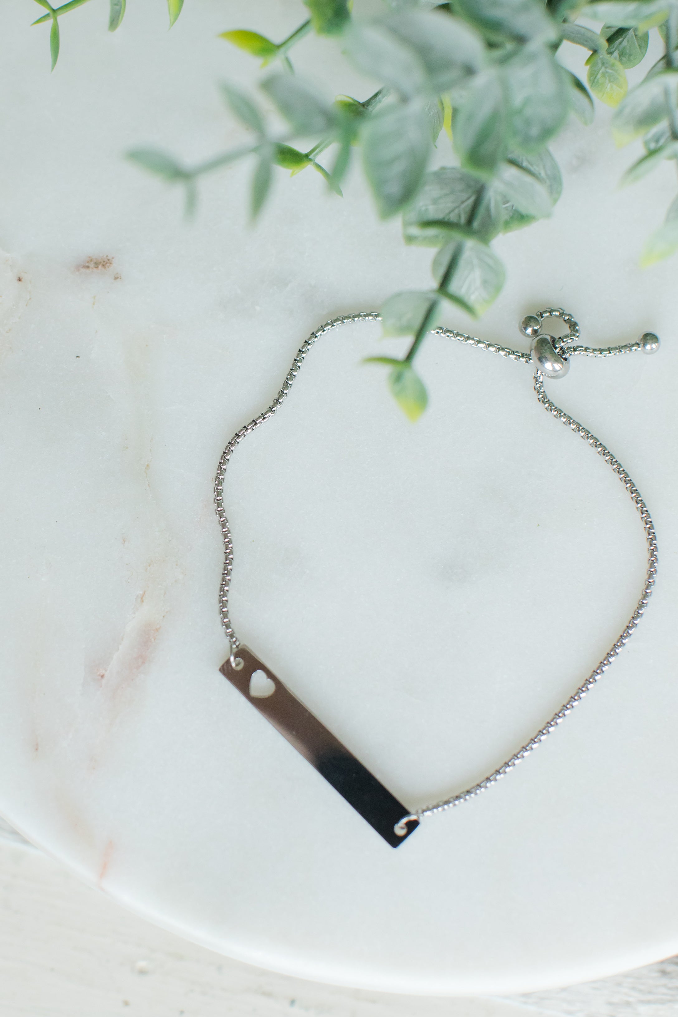 Cutout Heart Bar Bolo Bracelet