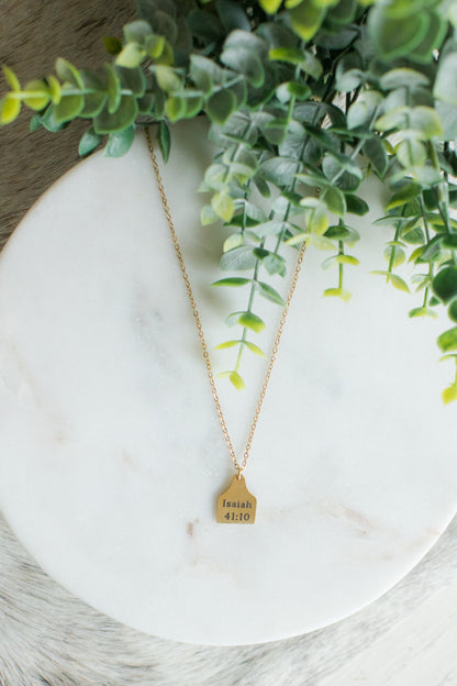 Ear Tag Pendant Necklace