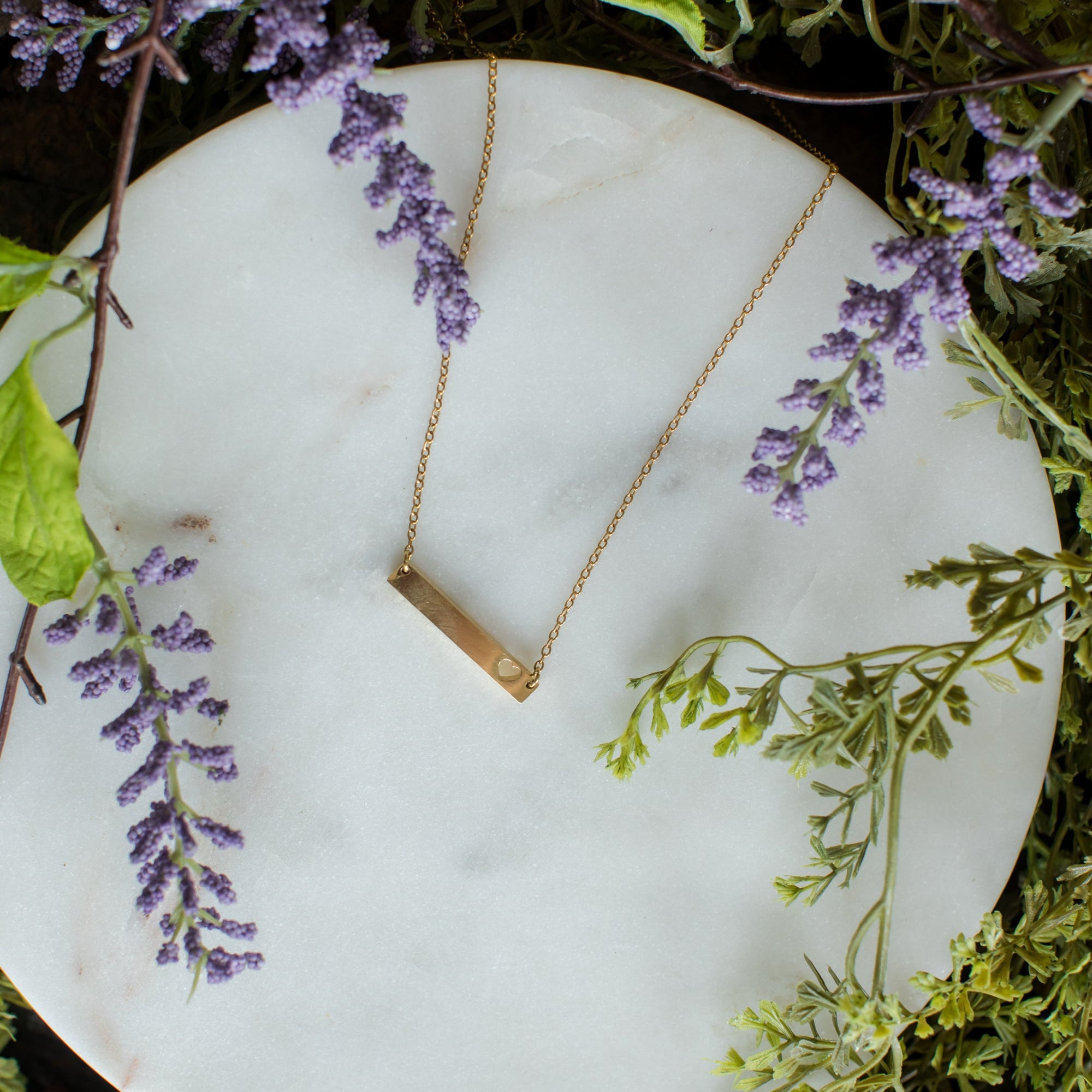 Heart Cutout Bar Necklace