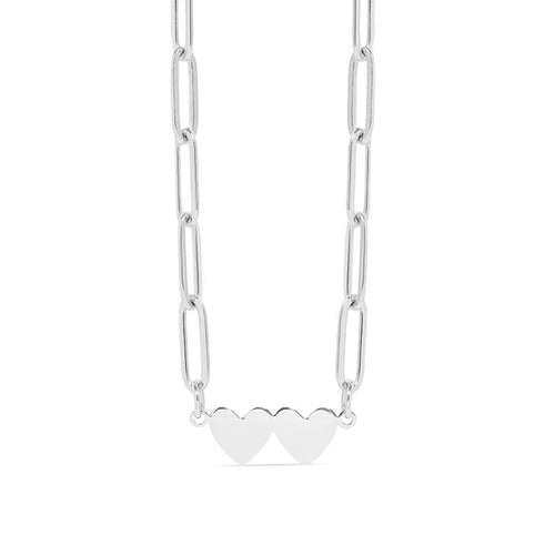 2 Heart Paperclip Necklace