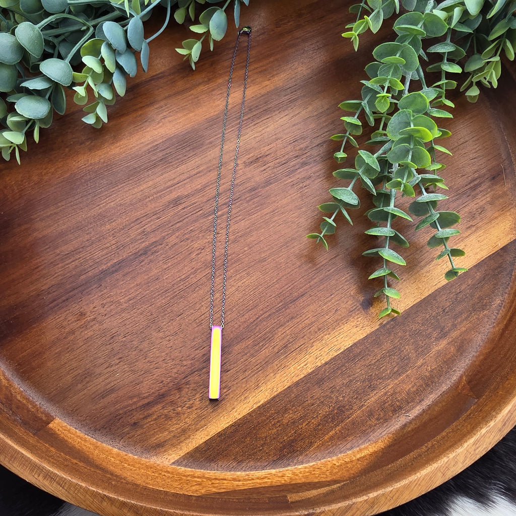 Large 4-Sided Vertical Bar Necklace