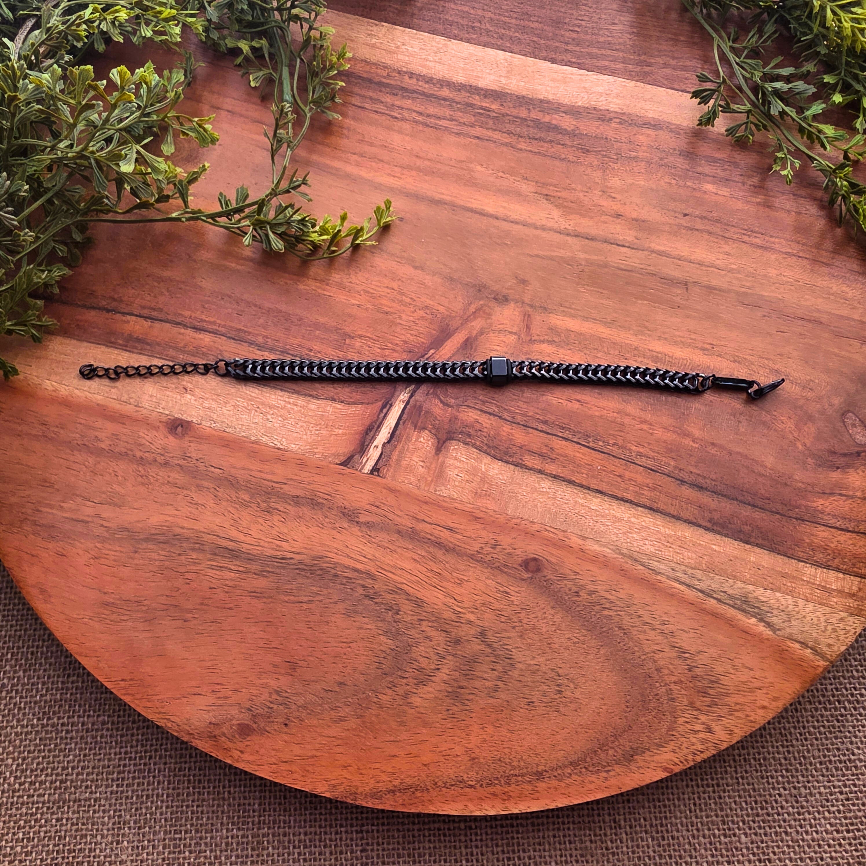 Black Braided Chain Bracelet